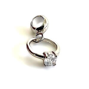 Silver Engagement Ring Charm